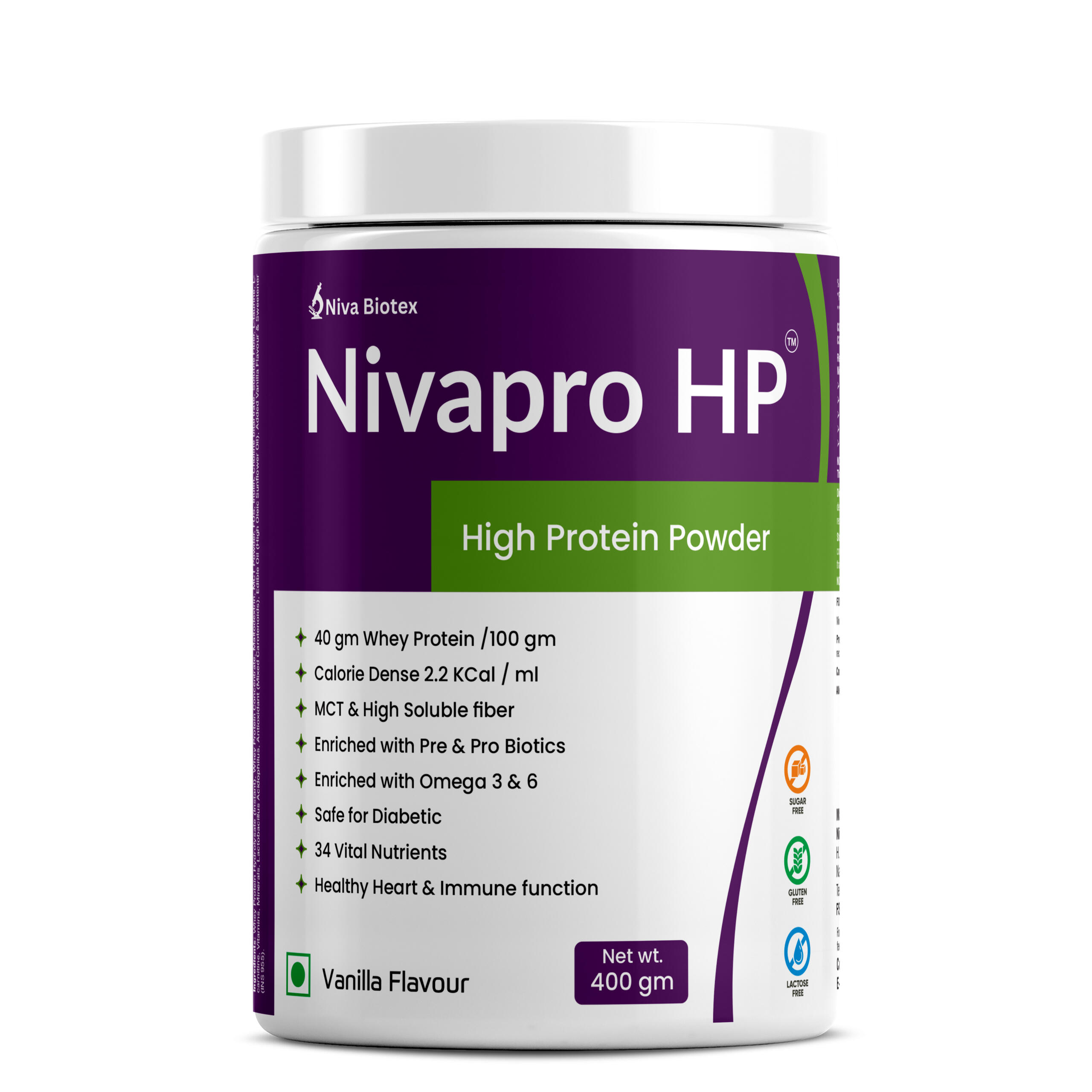 Nivapro HP – High Protein Powder Vanilla flavoured 400 gm